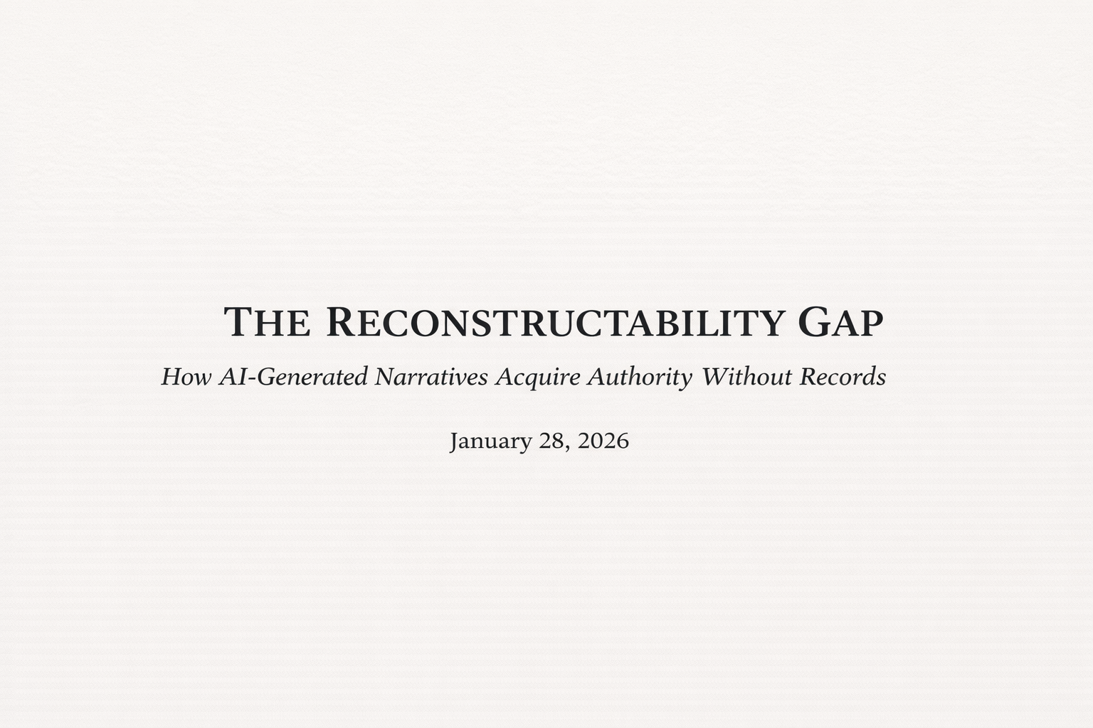 The Reconstructability Gap