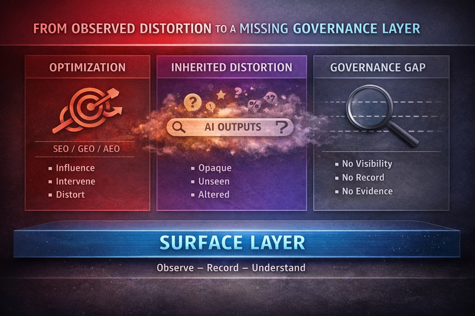 From Observed Distortion to a Missing Governance Layer