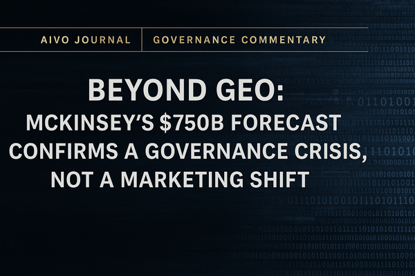 Beyond GEO: McKinsey’s $750B Forecast Confirms a Governance Crisis, Not a Marketing Shift